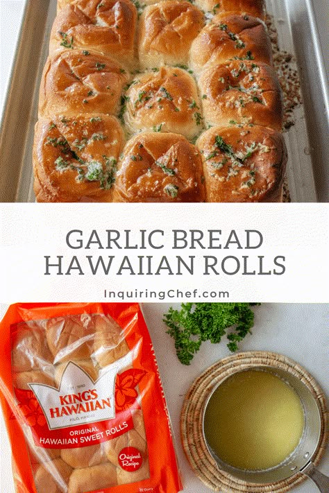 Hawaiian Rolls Recipe, Hawaiian Bread Rolls, Sweet Hawaiian Rolls, Garlic Rolls, Make Garlic Bread, Homemade Garlic Bread, Hawaiian Sweet Rolls, Garlic Cheese Bread, Garlic Bread Recipe