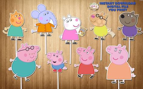 Peppa Pig Cupcake, George Pig Cake, Pig Cake Pops, Peppa Pig Cupcake Topper, Pig Birthday Decorations, George Pig Party, Bolo Da Peppa Pig, Peppa Pig Birthday Decorations, George Pig Birthday