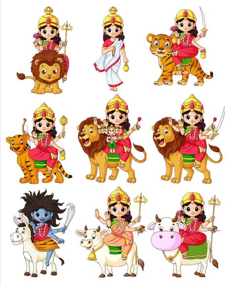 Navarathri Devi Images, Pregnancy Drawing, Navratri Devi Images, Nav Durga, Easy Mandala Drawing, Durga Painting, Happy Navratri Images, Navratri Images, Anime Drawing Books