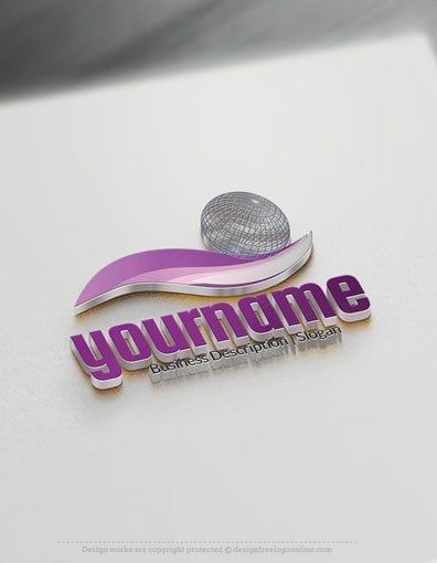 00594-3D-Ball wave design free logos online-01 Fashion Logo Typography, Free Logo Creator, Minimal Logo Branding, Mystic Logo, 3d Logos, Globe Logo, Logo Creator, Free Logo Templates, Logo Design Free Templates