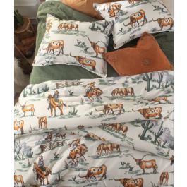 Paseo Road by Hiend Ranch Life in Color Comforter and Duvet Cover Sets Country Comforter, Western Bedding Sets, Cowboy Shop, Western Bedding, Colorful Comforter, Black And White Quilts, Twin Comforter Sets, King Duvet Cover Sets, Twin Comforter