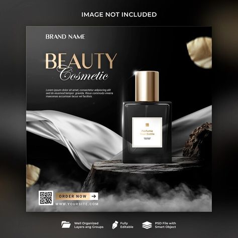 PSD perfume beauty products for makeup s... | Premium Psd #Freepik #psd Perfume Creative Design, Cosmetic Design Poster, Perfume Brochure, Perfume Social Media Design, Makeup Graphic Design, Perfume Poster Design, Perfume Social Media, Products For Makeup, Sale Story