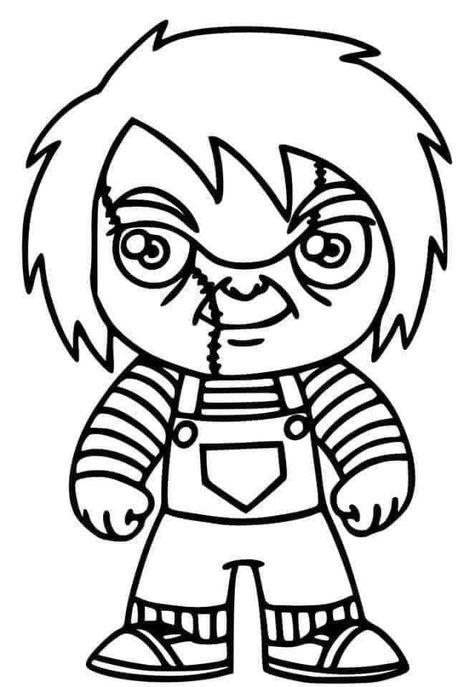 Chucky Coloring Pages, Halloween Decals, Book Maker, Cricut Halloween, Halloween Drawings, Disney Coloring Pages, Halloween Coloring Pages, Cool Coloring Pages, Horror Characters