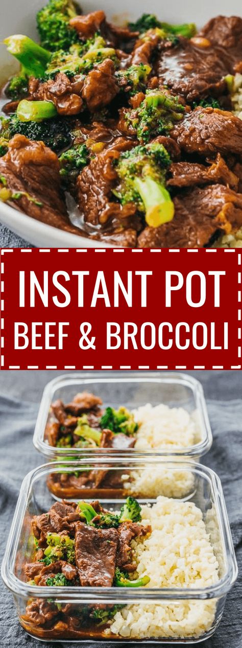 This Instant Pot Beef And Broccoli recipe uses pressure cooking to cook the beef and sauce -- easy, quick, and simple! It's gluten free, and also healthy if you use a sugar free sweetener for low carb / keto diets. I adapted my best authentic Chinese stir fry for the Instapot, and it's similar to Mongolian beef or Panda Express / PF Changs versions. The sauce is made using soy sauce (no cornstarch needed), and you can serve with any kind of rice. #lowcarb #keto #beef Instant Pot Beef And Broccoli, Beef And Broccoli Recipe, Pf Changs, Chinese Stir Fry, Keto Diets, Mapo Tofu, Pot Recipes Easy, Beef And Broccoli, Broccoli Recipe