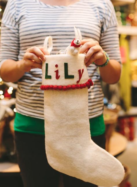 Personalized Stockings Diy, Stocking Decorating Ideas, Stocking Decorating, Make A Stocking, Easy Diy Stockings, Shabby Chic Christmas Stockings, Sweater Christmas Stockings, Christmas Stocking Ideas, Monogrammed Stockings