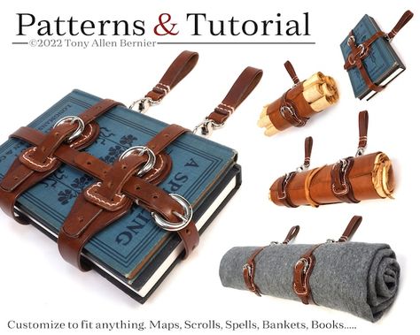 TonyAllenBernier - Etsy Diy En Cuir, How To Make Leather, Leather Patterns, Book Holder, Leather Book, Cosplay Tutorial, Cosplay Diy, Book Holders, Leather Books