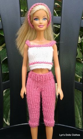 Pola Top, Free Barbie, Barbie Knitting Patterns, Baby Doll Clothes Patterns, Crop Top Pattern, Knitting Dolls Clothes, Barbie Doll Clothing Patterns, Doll Clothes Patterns Free, Crochet Barbie Clothes