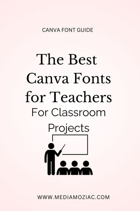 Best Canva Fonts for Teachers Canva Fonts For Teachers, Fonts For Teachers, Best Canva Fonts, Teacher Fonts, Minimal Font, Canva Font, Font Guide, Business Fonts, Canva Fonts