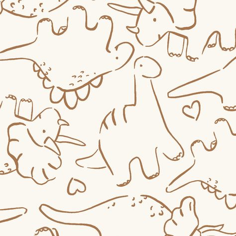 Large Jurassic Friends in Cashew Brown on Bone Seamless Pattern Ideas, Baby Graphic Design, Dino Illustration, Animal Print Background, Illustration Art Kids, Boys Prints, Cabinet Medical, Kids Tee Shirts, Dinosaur Illustration