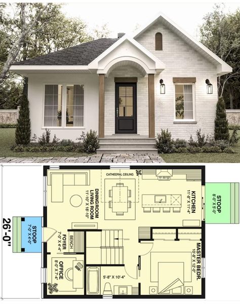 Small Cottage Floor Plans, Tiny Cottage Floor Plans, Desired House, Cottage Style Interiors, Small Cottage House Plans, Small Tiny House, Cottage Floor Plans, Small House Floor Plans, Sims House Plans