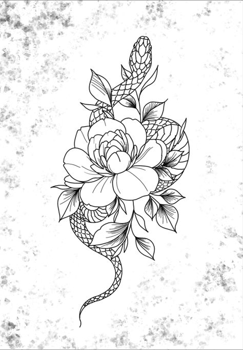 Snake And Flowers Tattoo, Snake And Flowers, Berlin Tattoo, Tattoo Dotwork, Quotes Tattoos, Humor Quotes, Line Work Tattoo, Travel Outdoors, Snake Tattoo