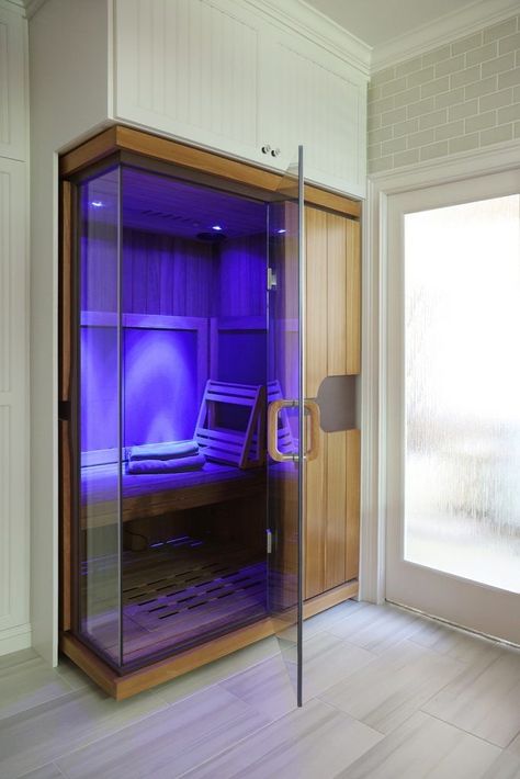 Sauna At Home, Sauna Bathroom Design, Best Infrared Sauna, Home Infrared Sauna, Home Spa Room, Wellness Room, Sauna Diy, Indoor Sauna, Sauna Design