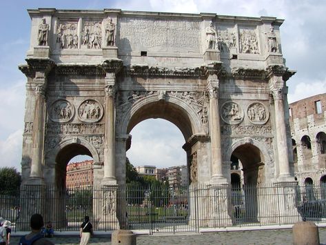 Arch of Constantine – Photo Archive Arch Drawing, Antoninus Pius, Arch Of Constantine, Constantine The Great, Triumphal Arch, Palatine Hill, Corinthian Column, Drawing Aesthetic, The Arch