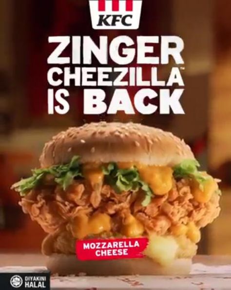 KFC Malaysia KFC Zinger Cheezilla Kfc Malaysia, Kfc Ads, Kfc Delivery, Kfc Zinger, Burger Ads, Fried Chicken Kfc, Brand Ads, Kentucky Fried Chicken, Kentucky Fried