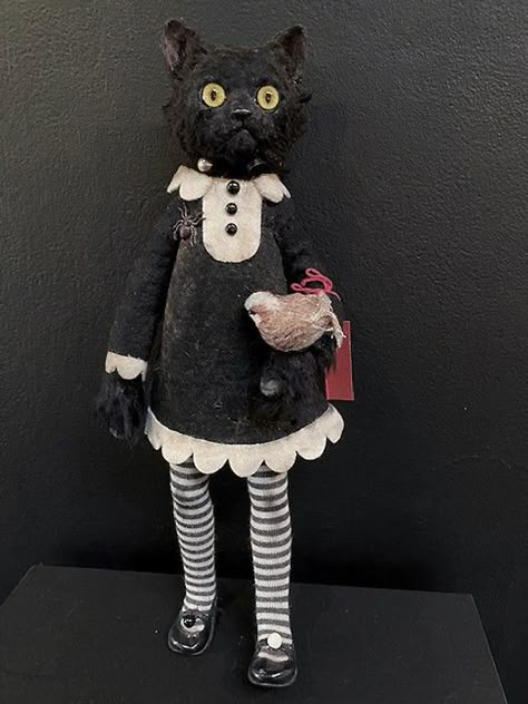 Cat Art Doll, Tattoo Gato, Dolls Aesthetic, Art Dolls Handmade, Cat Doll, Creepy Dolls, Pretty Dolls, Creepy Cute, Animal Dolls