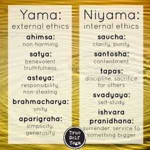 Taking the Yamas and Niyamas Out of the Bathroom - Subtle Yoga Frases Yoga, 8 Limbs Of Yoga, Yoga Ashtanga, Yoga Sutras, Yoga Philosophy, Teaching Yoga, Qi Gong, Ashtanga Yoga, Yoga Photography