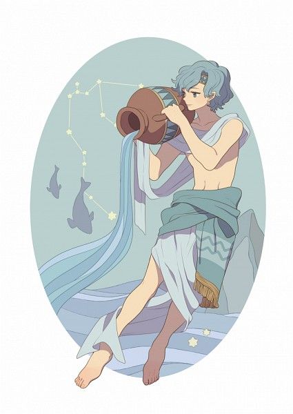 Aquarius Art, Cactus Drawing, Zodiac Characters, Anime Zodiac, Super Powers Art, Water Bearer, Book Board, Planets Art, Card Captor