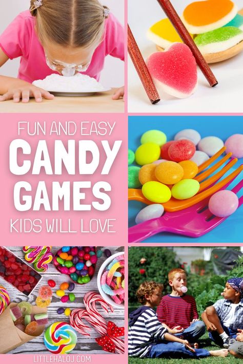 Candy Party Games, Hosting A Birthday Party, Games For Parties, Candyland Games, Birthday Games For Kids, Candy Theme Birthday Party, Candy Themed Party, Sweet Games, Easy Candy