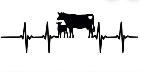 Cow Heartbeat Tattoo, Agriculture Tattoos For Women, Cow Tattoo, Heartbeat Tattoo, Wood Burning Crafts, Calf Tattoo, Cow Calf, Dairy Cows, Grey Tattoo