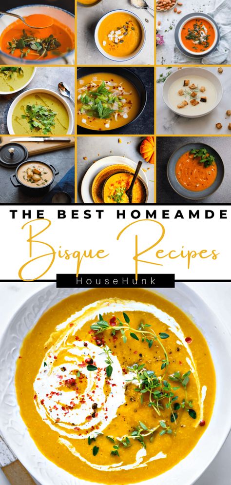 Garlic Bisque, Creamy Cabbage Soup, Bisque Recipes, Creamy Cabbage, Dinner Soup Recipes, Pumpkin Bisque, Bisque Soup Recipes, Gourmet Soup, Creamy Soup Recipes