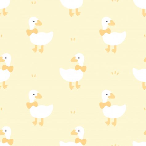 Duck Pattern Wallpaper, Cute Seamless Pattern, Duck Wallpaper, Cute Patterns, Animals Pattern, Cute Duck, Bird Wallpaper, Yellow Pattern, Cute Patterns Wallpaper