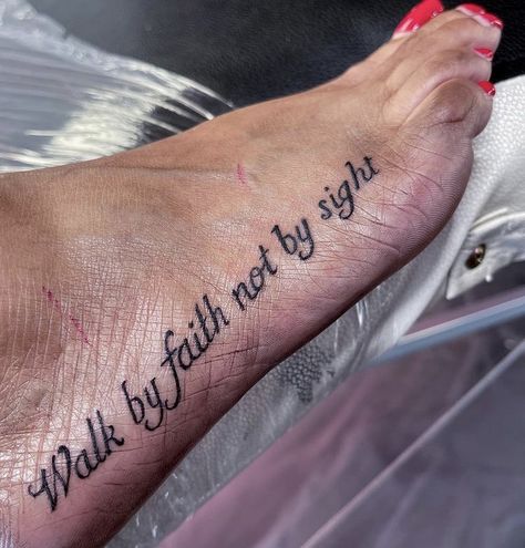 Walk By Faith Not By Sight Tattoo, By Faith Not By Sight, Faith Tattoo, Dope Tattoos For Women, Dope Tattoos, Walk By Faith, Tattoo Inspo, Body Art Tattoos, Small Tattoos