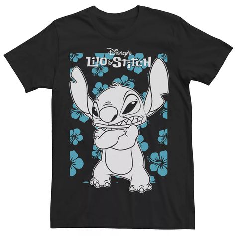 Men's Disney Lilo & Stitch Tropical Flower Portrait Movie Poster Tee Flower Portrait, Disney Crewneck, Poster Graphic, Lilo Et Stitch, Disney Colors, Close Encounters, Tropical Flower, Lilo Stitch, Disney Fan