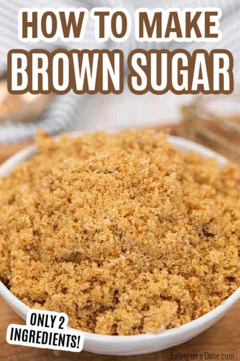 Brown Sugar Homemade, Homemade Brown Sugar, Homemade Dry Mixes, Make Brown, Make Brown Sugar, Brown Sugar Recipes, Cooking Substitutions, Homemade Pantry, Homemade Condiments