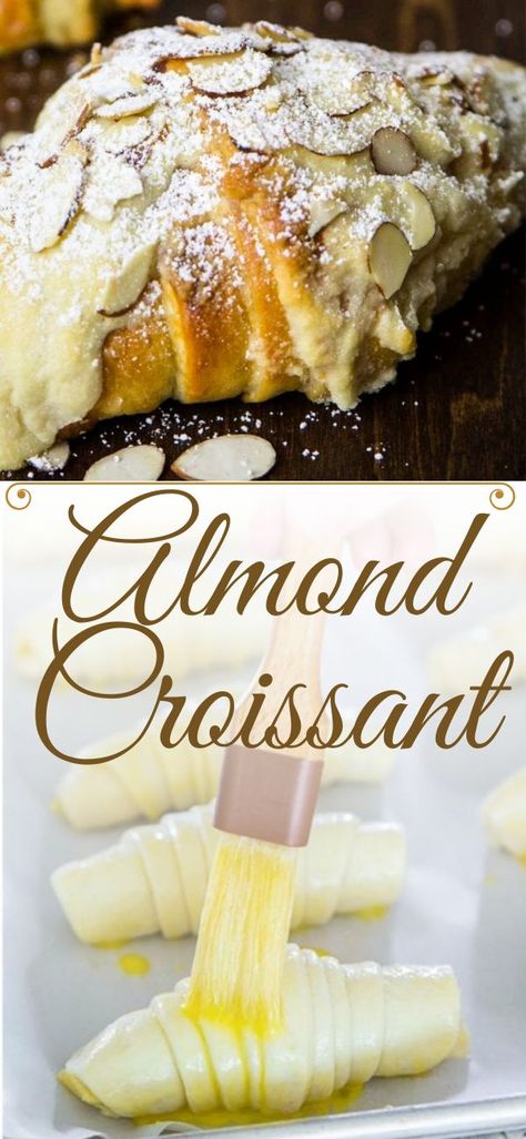 Crossant Recipes, Almond Paste Recipes, Almond Croissants, Homemade Croissants, Croissant Recipe, Almond Croissant, Almond Paste, Breakfast Pastries, Puff Pastry Recipes