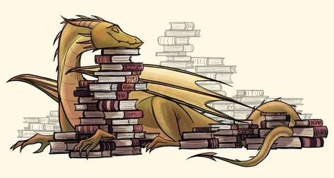 book dragons Pile Of Books, Happy Books, Dragon Illustration, Bohol, Dragon Artwork, Cute Dragons, Dragon Drawing, Book Dragon, Arte Fantasy