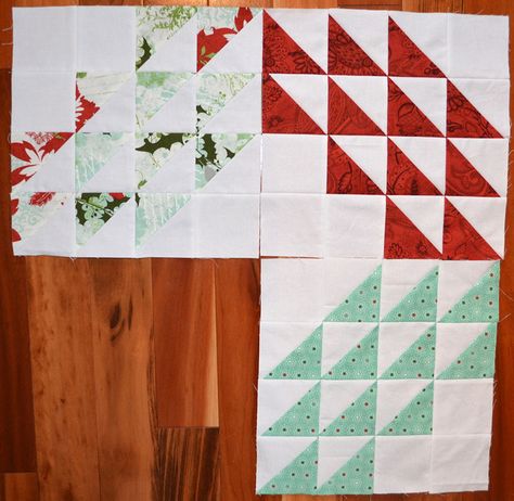 Ocean Waves blocks | Flickr - Photo Sharing! Waves Quilt Pattern, Waves Quilt, Ocean Waves Quilt, Chevron Quilt Pattern, Quilt Patch, Triangle Quilts, Cats Cradle, Half Square Triangle Quilts, Scrap Quilt Patterns