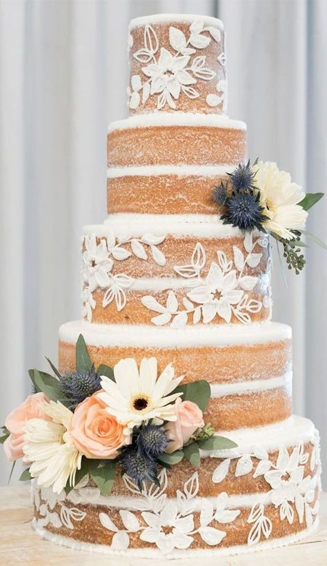 Oatmeal Cream Pie Wedding Cake, Cake In A Can, Vintage Lace Weddings, Lace Wedding Cake, Naked Cakes, Cake Lace, Unique Wedding Cakes, Elegant Wedding Cakes