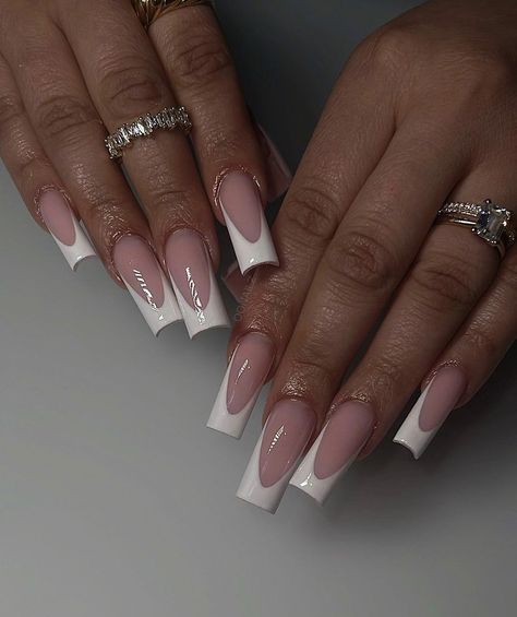 White French Tips, Nails Press Ons, Tapered Square Nails, Pink Gel Nails, Acrylic Nail Set, Editing Photos, Drip Nails, French Acrylic Nails, Nail Sets