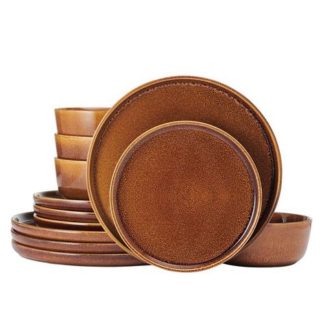 Upgrade your dinner time with this Food Network Emary 12-Piece Dinnerware Set. Upgrade your dinner time with this Food Network Emary 12-Piece Dinnerware Set. FEATURES Reactive glaze finish Long-lasting eleganceWHAT'S INCLUDED Four dinner plates: 10.5"H x 10.5"W x 0.78"D (each) Four salad plates: 8.1"H x 8.1"W x 0.78"D Four bowls: 6"H x 6"W x 2.5"D, 24.5 fl. oz. capacityCONSTRUCTION & CARE Stoneware Dishwasher and microwave safeDETAILS Model no. 41FNTDS Size: One Size. Color: Amber Yellow. Gender Deep Plates Dinnerware, Kitchen Plates Set, Boho Dishes, Dinnerware Sets Rustic, Yellow Dinnerware, Holiday Hosting, Kitchen Plate, Ceramic Dinnerware Set, Hosting Holidays