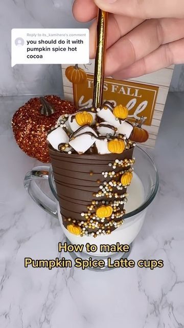 Fall Hot Chocolate, Ghiradelli Chocolate, Thanksgiving Chocolates, Chocolate Melting Wafers, Hot Chocolate Gifts, How To Make Pumpkin, Pumpkin Spice Coffee, Pumpkin Pumpkin, Hot Chocolate Bars