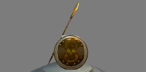 ArtStation - Shield and Spear of Athena, Jonathan Williams Athena Spear, Athena Shield, Shield And Spear, Spear And Shield, Artifacts, Quick Saves