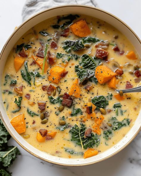 Sweet Potato Chowder - Recipes, Tasks & Tools Sweet Potato Chowder Soup, Sweet Potato Recipes Soup, Soups With Sweet Potatoes, Fall Chowder, Soup Recipes Sweet Potato, Sweet Potato Soups, Sweet Potatoes Soup, Sweet Potato Chowder Recipe, Potato Chowder Soup