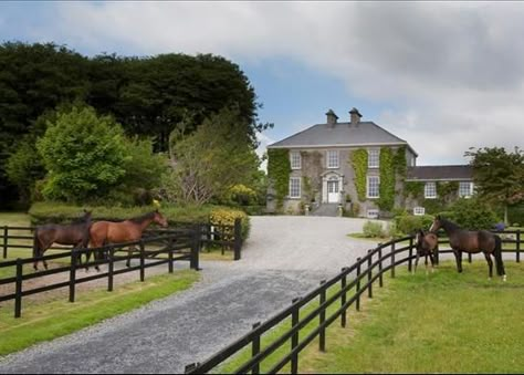 16 Ways to Beautify and Enjoy Your Homestead - Champagne and Mudboots Country House With Horses, Houses With Horses, Fenced Driveway, Home With Horses, House With Horses, Horses House, Country Side House, Horse Estate, Countryside Estate