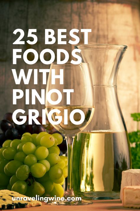 The best foods to pair with a light crisp bottle of Pinot Grigio. Pinot Grigio Food Pairing, Pinot Gris Pairing, Wine Tasting Food, White Wine Pairings, Snack Pairings, Wine Paring, Special Meals, Sweet White Wine, Chocolate Pairings