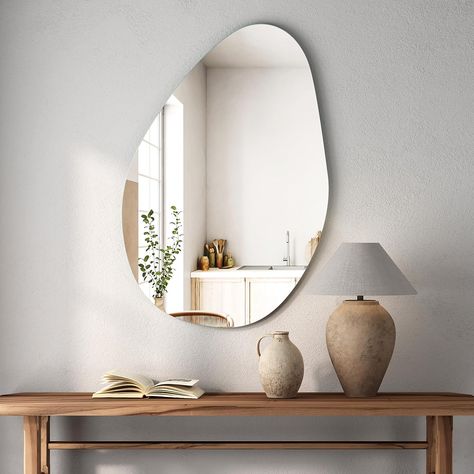 Abstract Mirror, Mirror For Living Room, Entryway Style, Mirror For Wall, Japandi Design, Entryway Mirror, Entryway Wall, Entryway Bedroom, Living Room Entryway