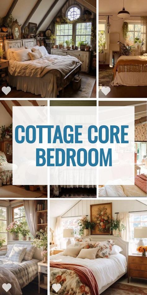 15 Cottage Core Bedroom Ideas for a Charming 2024 Home Makeover Cottage Core Bedroom Inspirations, Cottage Core Bedrooms, Cottage Core Bedroom Ideas, Cottagecore Bedrooms, Sage Green Paint Colors, Cozy Window Nook, Cottage Core Bedroom, Cottagecore Living, Pastel Bedding