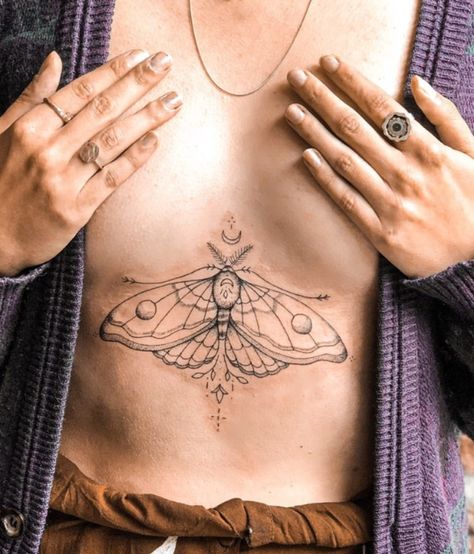 Us Tattoo, Underboob Tattoo Designs, Binghamton University, On Tattoo, Scar Tattoo, Ingredient Labels, Moth Tattoo, Stomach Tattoos, Sternum Tattoo