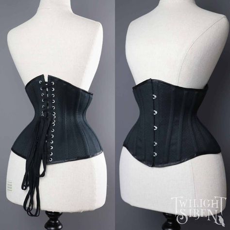 Vellamo tightlacing underbust corset in black spot broche. I have a whole range of fabrics this style can be ordered in- perfect for… #corset #corsetry #corsetmaking #corsetmakers Dnd Circus, Black Underbust Corset, Corset Ideas, Corset Aesthetic, Tightlacing Corset, Concert Fit, Sleep Token, Goth Corset, Corset Fashion