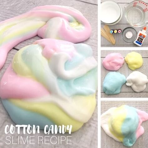 Cotton Candy Sensory Bin, Cotton Candy Science Experiment, Best Science Experiments, Cotton Candy Theme, Candy Science Experiments, Candy Slime, Cotton Candy Slime, Candy Science, Homemade Slime Recipe