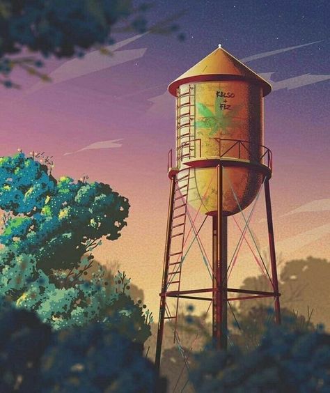 That 70’s Show artistic rendering Fez makes a bold statement… on the Pointe Place water tower shared to groups 10/15/22 Fez That 70s Show, Gravity Falls Cartoon, That 70s Show Aesthetic, Hippie Background, 70 Show, 70s Show, Nick Miller, Marshall Lee, That 70s Show