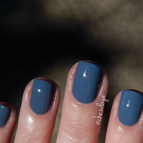 Lisa • Nail Color Inspo on Instagram: "A lovely denim blue crème with a lovely formula and perfect brush! 👏

♦︎ POLISH DETAILS ♦︎ 
orly gotta bounce

🔗 Linked at ChezDaye on LTK in my profile or via this [affiliate] link -> https://liketk.it/4W8rt

•
•
•

#diynails #naturalnails #nailcolorinspo #nailinspo #nailsathome #shortnails #simplenails #fallnails #autumnnails #chezdayeorly essie opi orly diy nails at home nails blue nails fall nails cute nails sparkly nails halloween nail inspo inspiration natural nails cute nails perfect cuticles nail ideas lacquer trendy style nail polish nail trends nail polish color trending autumn fall outfit cute nails denim" Perfect Cuticles, Blue Nails Fall, Denim Blue Nails, Fall Nails Cute, Nails Sparkly, Nails Fall Nails, Diy Nails At Home, Nails Blue, Nails Halloween