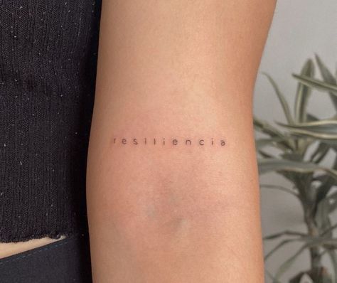 Spaced Out Word Tattoo, Where To Get Word Tattoos, Small Print Tattoo Fonts, Where To Put Word Tattoos, Micro Word Tattoo, White Word Tattoos, You Are Here Tattoo, Curved Word Tattoo, Minimalist Writing Tattoo