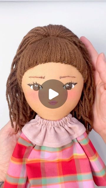 Make Doll Hair With Yarn, How To Make Rag Dolls, How To Sew Yarn Hair On A Doll, How To Sew A Doll, How To Make Doll Hair, Doll Hair Ideas, How To Make A Doll, Doll Hair Tutorial, My Life As Doll