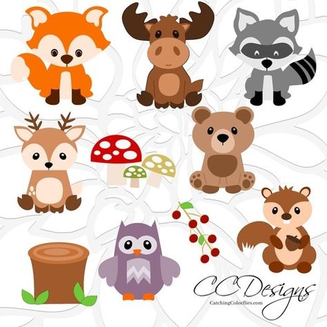 Free Fox SVG Cut File: Cute Woodland Animal SVG Cut Files Animal Clipart Free, Bos Baby, Woodland Park Zoo, Animal Templates, Woodland Park, Paper Flower Template, Winter Woodland, Woodland Theme, Flower Template