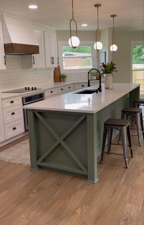 Island Shiplap, Kitchen Island Makeover, Shiplap Kitchen, Valspar Paint, Lake House Kitchen, Kitchen Layout Plans, Small Kitchen Island, X Design, Kitchen Island With Seating